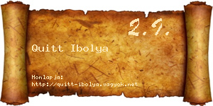 Quitt Ibolya névjegykártya